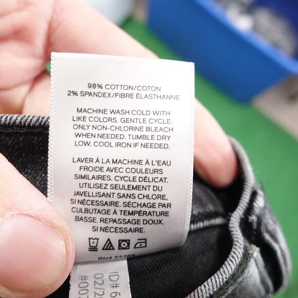 Express Jeans Womens 00S Black Washed Slim Ankle Super High Rise Stretch Denim - Picture 9 of 10